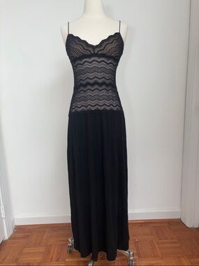 Cosabella Ceylon Black Lace Overlay Gown Unworn NWOT